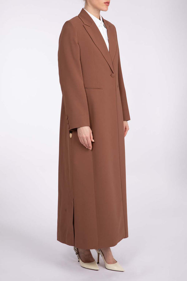 Chic Brown Full Length Blazer and Trousers Suit DC2007