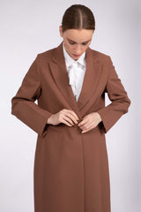 Chic Brown Full Length Blazer and Trousers Suit DC2007