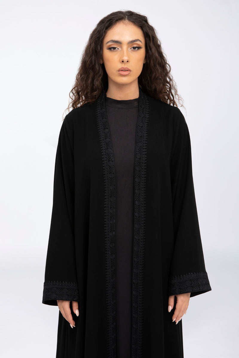 EDM2317C Moroccan Noir Flare Abaya