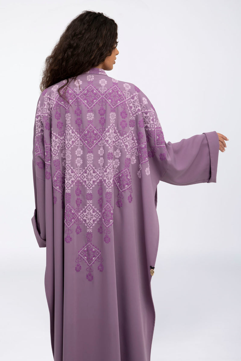 MCX2310 Lilac Silken Reverie Kimono Abaya
