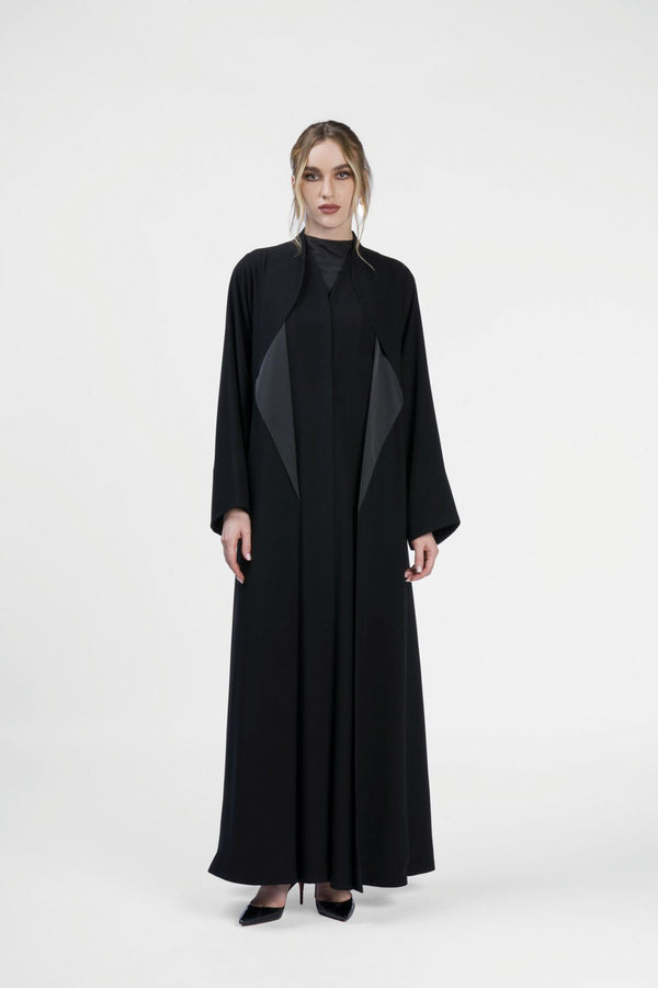 RMD2407 Layered Elegance Black Abaya