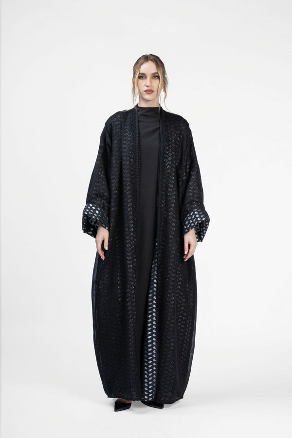 RMDB2402-SL Onyx Nobility Kimono Abaya
