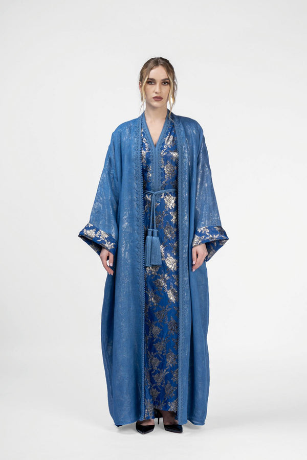 RMDB2401-BL Royal Majesty Kimono Abaya- Full set
