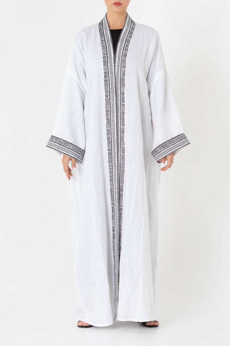Bright Colour With Geometric Embroidery Abaya RMDL22001