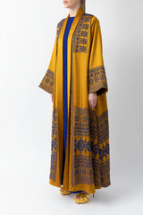 Exclusive Cross Stitches Handwork in blue and Silk Abaya WV2215