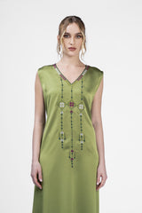 RMDJK2401-GR Oasis Dream Multicolor Embroidery Abaya