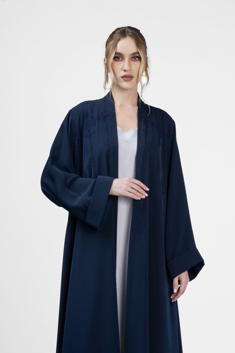 RMDJK2402-DB Azure Allure Blue Kimono Abaya